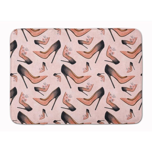 Carolines Treasures Watercolor Fashion Diva Shoes Machine Washable Memory Foam Mat BB7504RUG - main